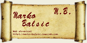 Marko Balšić vizit kartica